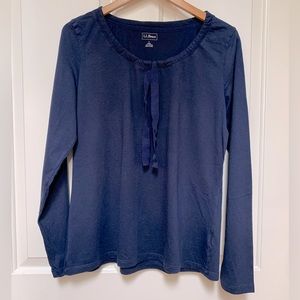LLBEAN ribbon neck long sleeve top